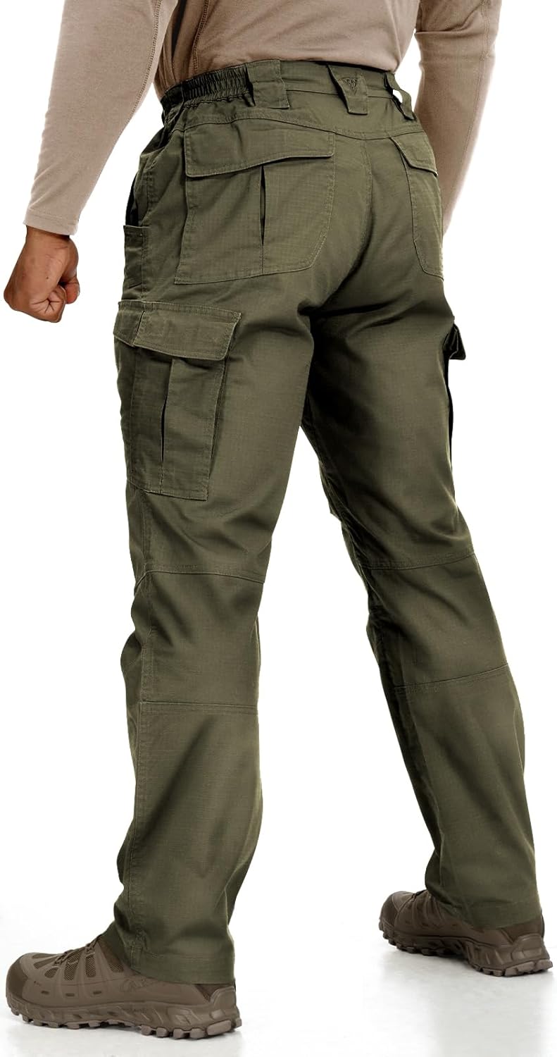 IDOGEAR Men's Flex Tactical Pants Stretch Ripstop Water Resistant Cargo Hiking Pants Lightweight EDC Urban Work Pants - Image 2