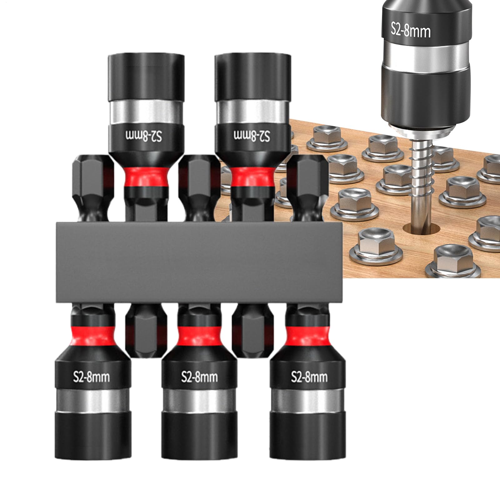Ensemble de douille aimant hexagonal avec mandrin magnétique 5x