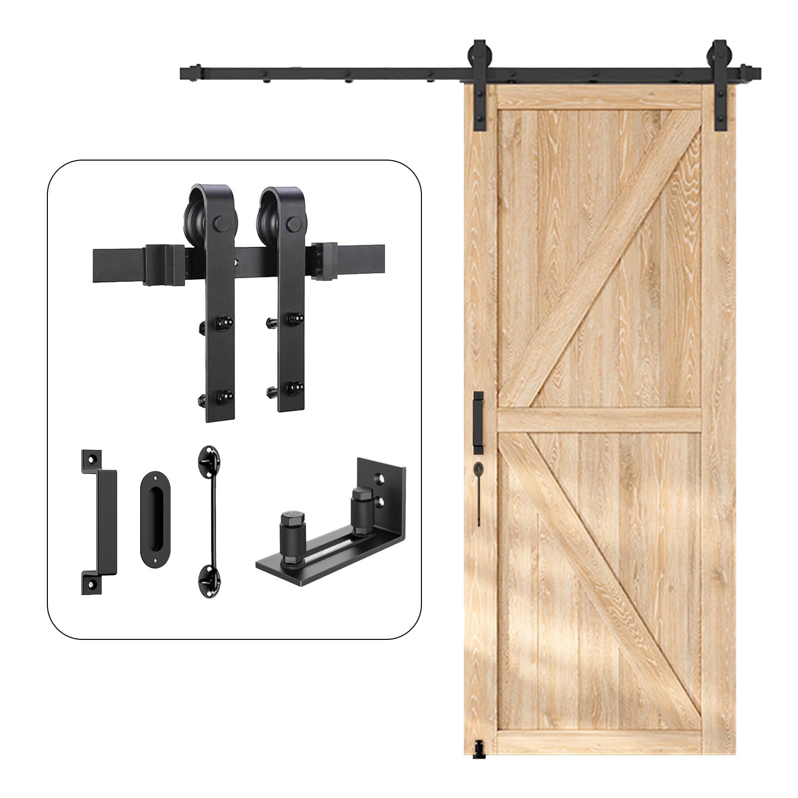 Homlux HomLxclx 6.6 Foot Barn Door Kit