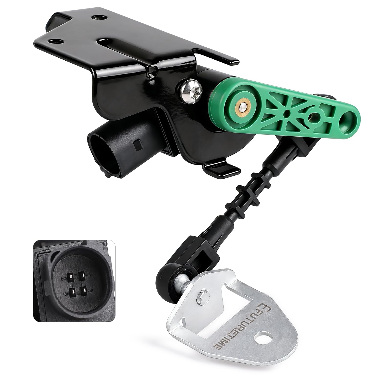 EFUTURETIME Niveausensor Hinten Links Scheinwerfer Level Sensor mit Gestänge, Leuchtweitenregulierung Sensor Kompatibel mit VW, Audi, SEAT, Skoda (5Q0512521E)