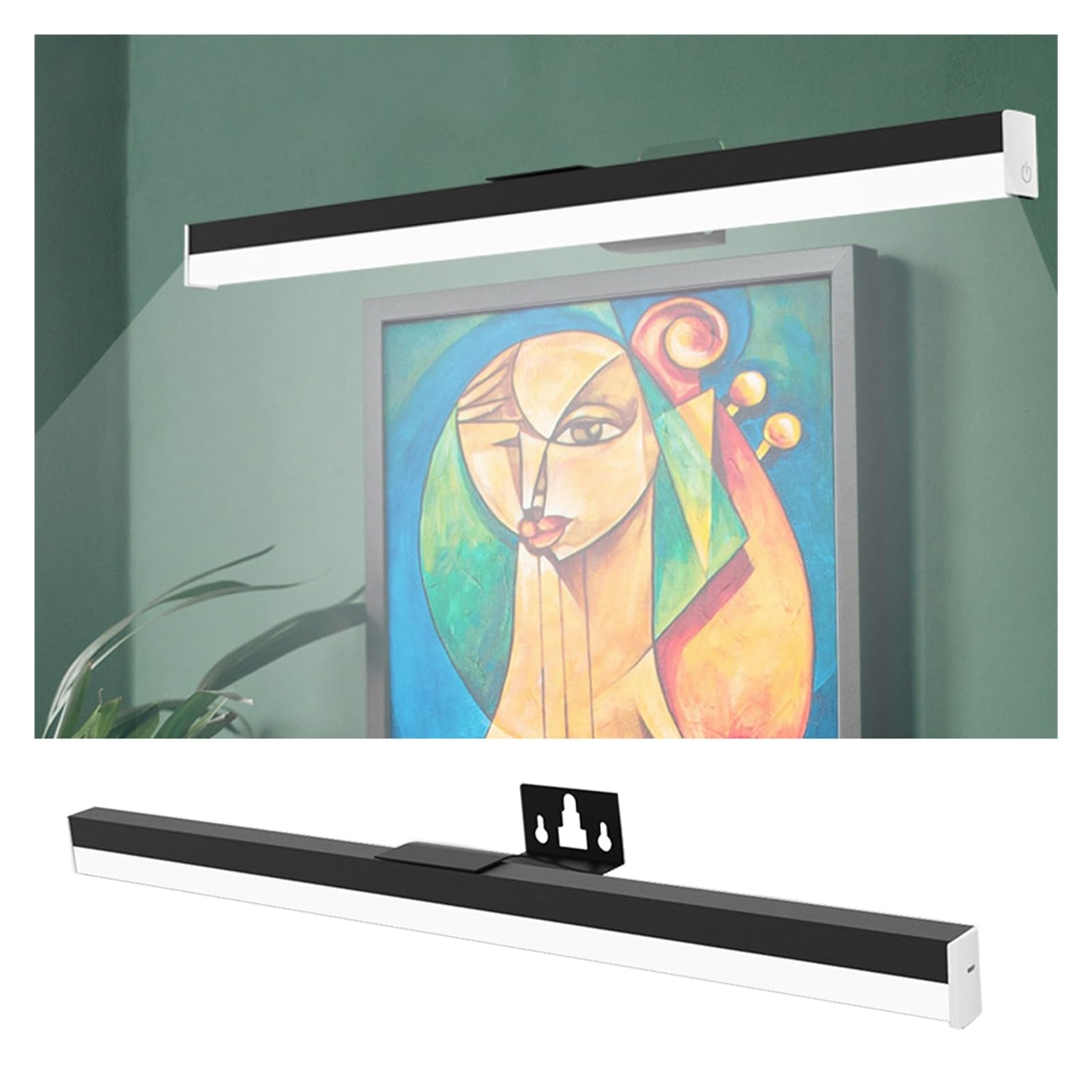 Lámpara de pared Luz de imagen con control remoto USB Recargable Brillo ajustable Pintura Obras de arte Espejo Foto Joyería Galería de arte