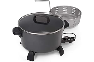 Presto 10-Quart Kitchen Kettle XL Multi-Cooker, Steamer, Black Deep-Fryer