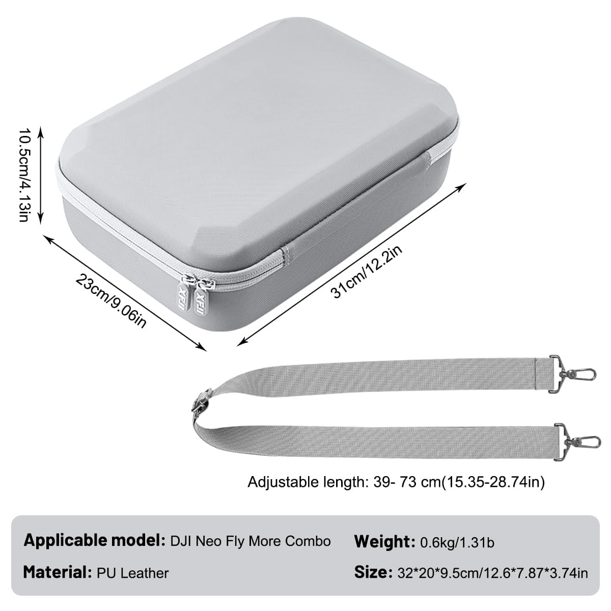 VicBou Sacoche de Transport pour DJI Neo 1 Sac de Rangement Kit, étui de Transport de Voyage pour DJI Neo 1 Fly More Combo Valise Compacte étanche Accessoires, pour Rangement Drone
