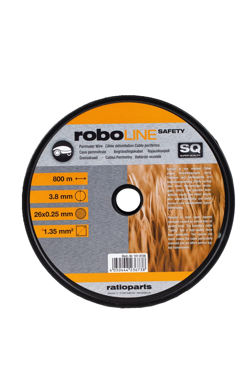 Ratioparts Câble de délimitation Safety pour Robot Tondeuse Ø 3,8 mm x 800 m (câble Ø 1,35 mm²), Vert
