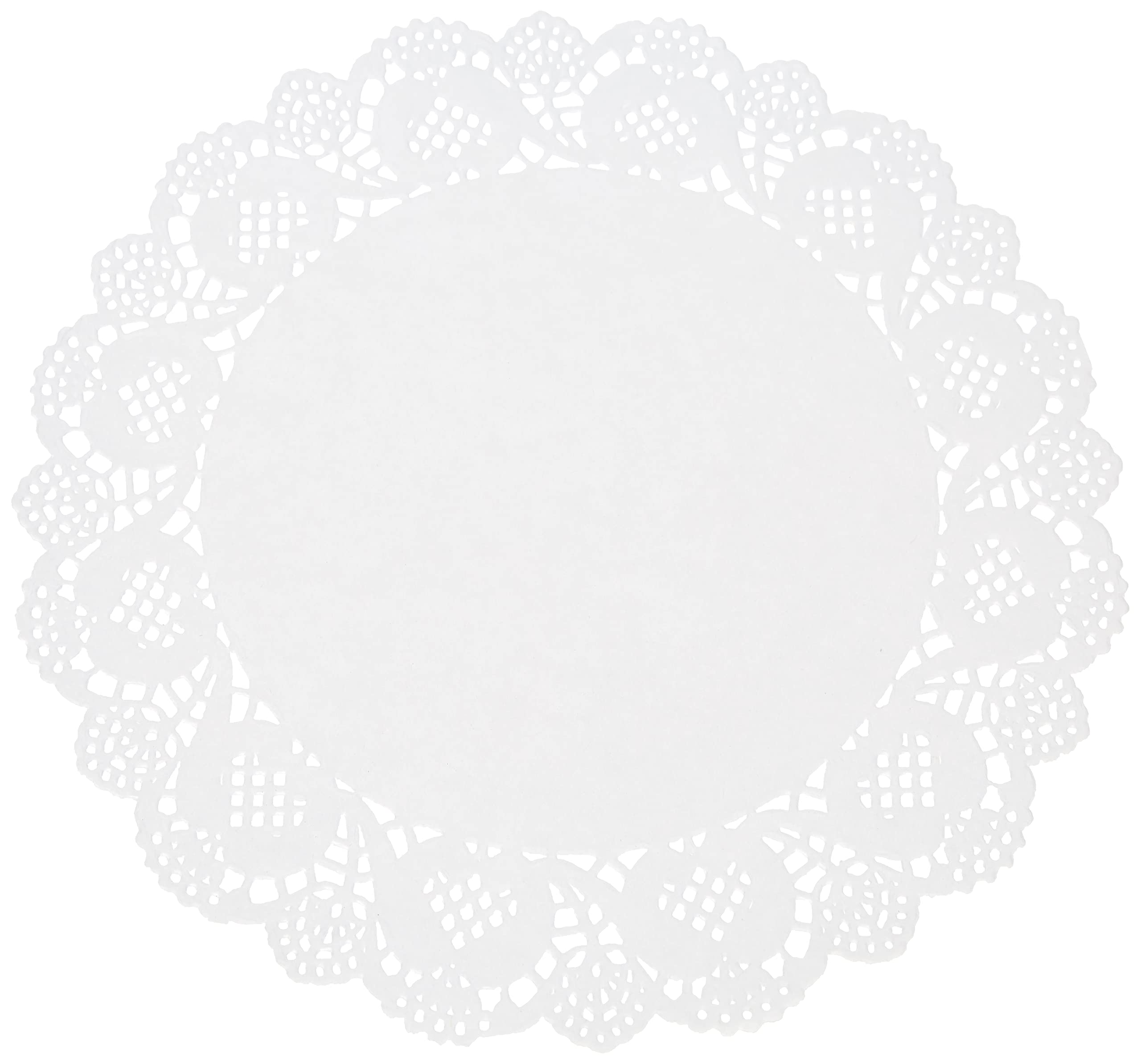 Rayher 59225102 Lace Paper Set: Round, Self-Service Bag, 60 Pieces, White