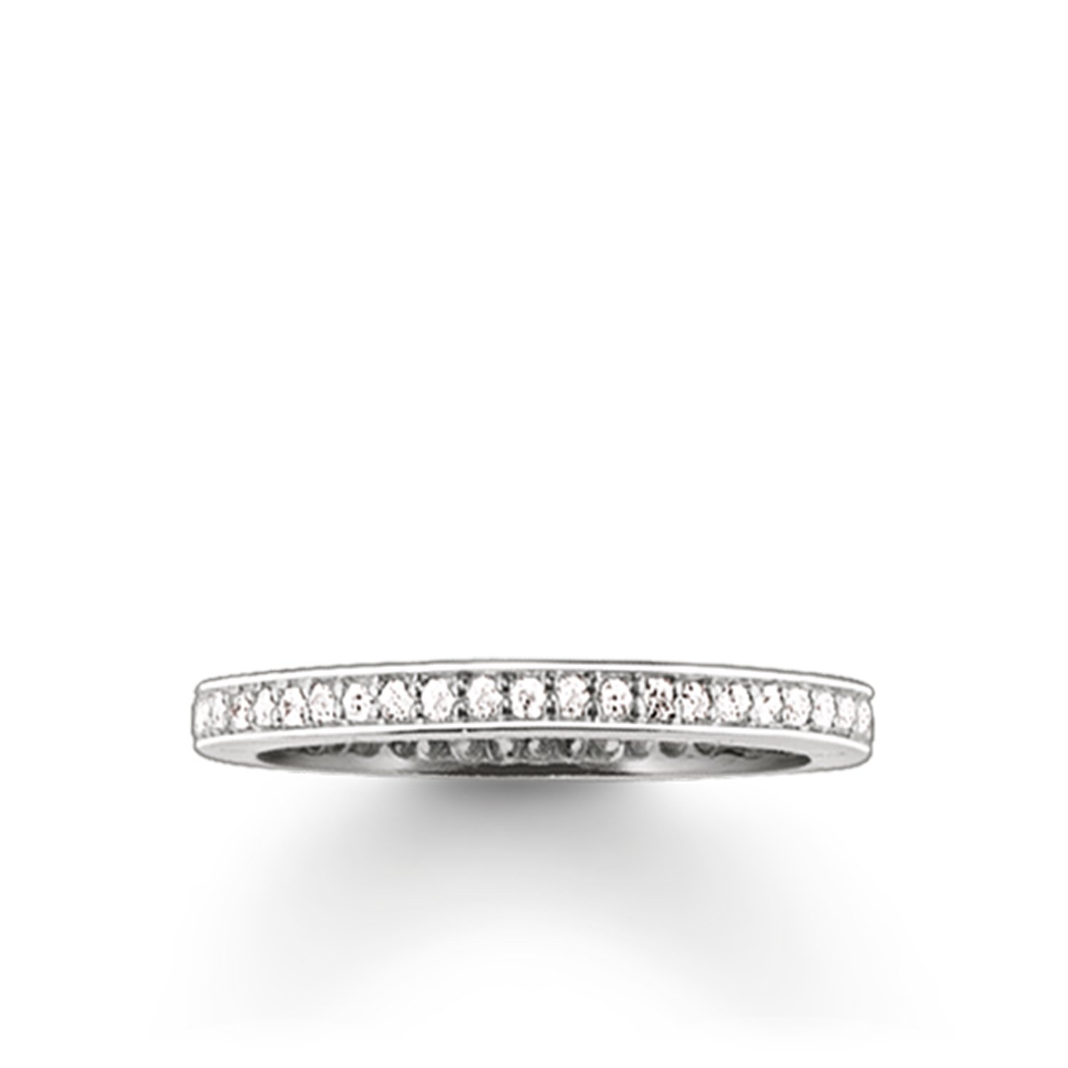 Thomas Sabo Women's Eternity Pave Setting Ring 925 Sterling Silver TR1983-051-14, 56, Silver, Cubic Zirconia
