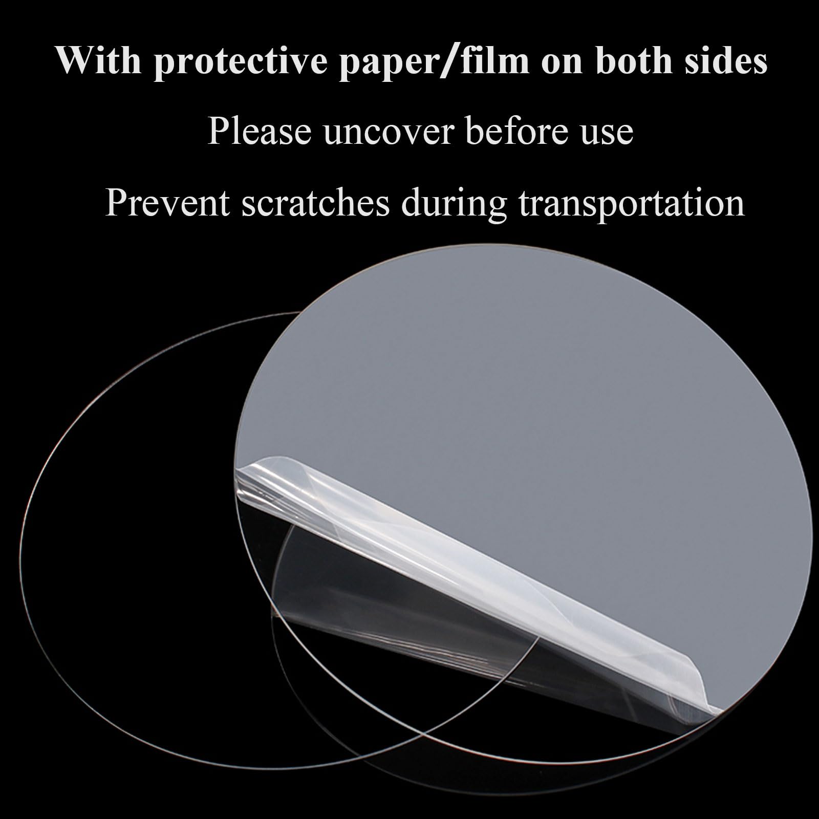 Acrylglas Platten 4 Stück Acrylplatten, 8 mm runde klare Acrylplatten, transparente Acrylscheiben für Bilderrahmen, Malerei, Bastelprojekte, Durchmesser 200 mm