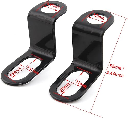 Miniatura 2 de Soporte universal de 0.394 in a 0.472 in para señal de giro de motocicleta, soporte de reubicación, soporte de metal compatible con Harley Suzuki