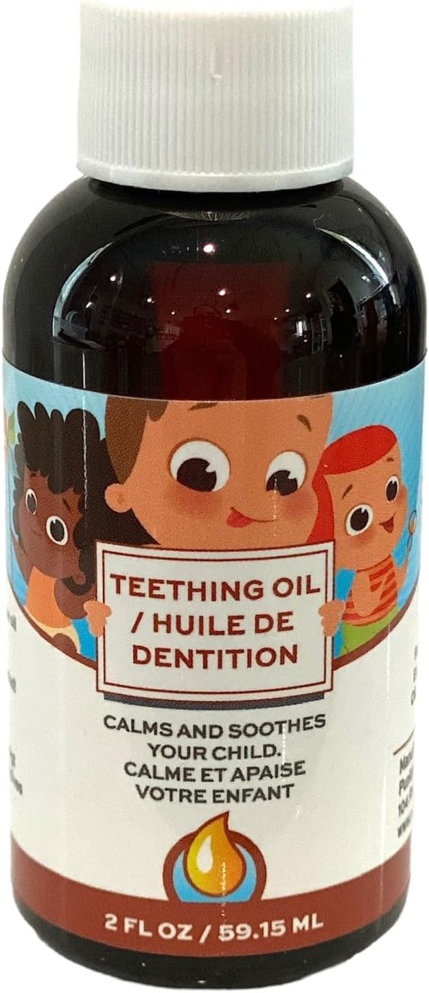 Teething Oil - 2 oz - 100% Natural, for Babies - Proprietary Blend Includes Chamomile, Sunflower, Peppermint, and Clove - Baby Teething Relief with No Added Chemicals (2 Ounce)