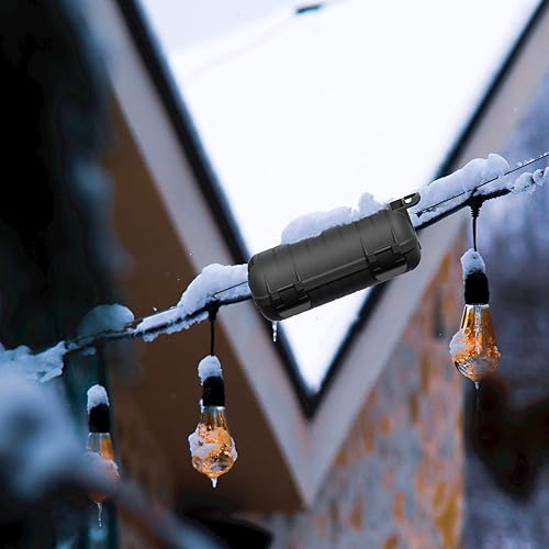 Miniatura 2 de Paquete de 2 cubiertas de extensión para cable de exterior, protector de conector de cable IP54 resistente al agua con 4 pestillos desmontables,