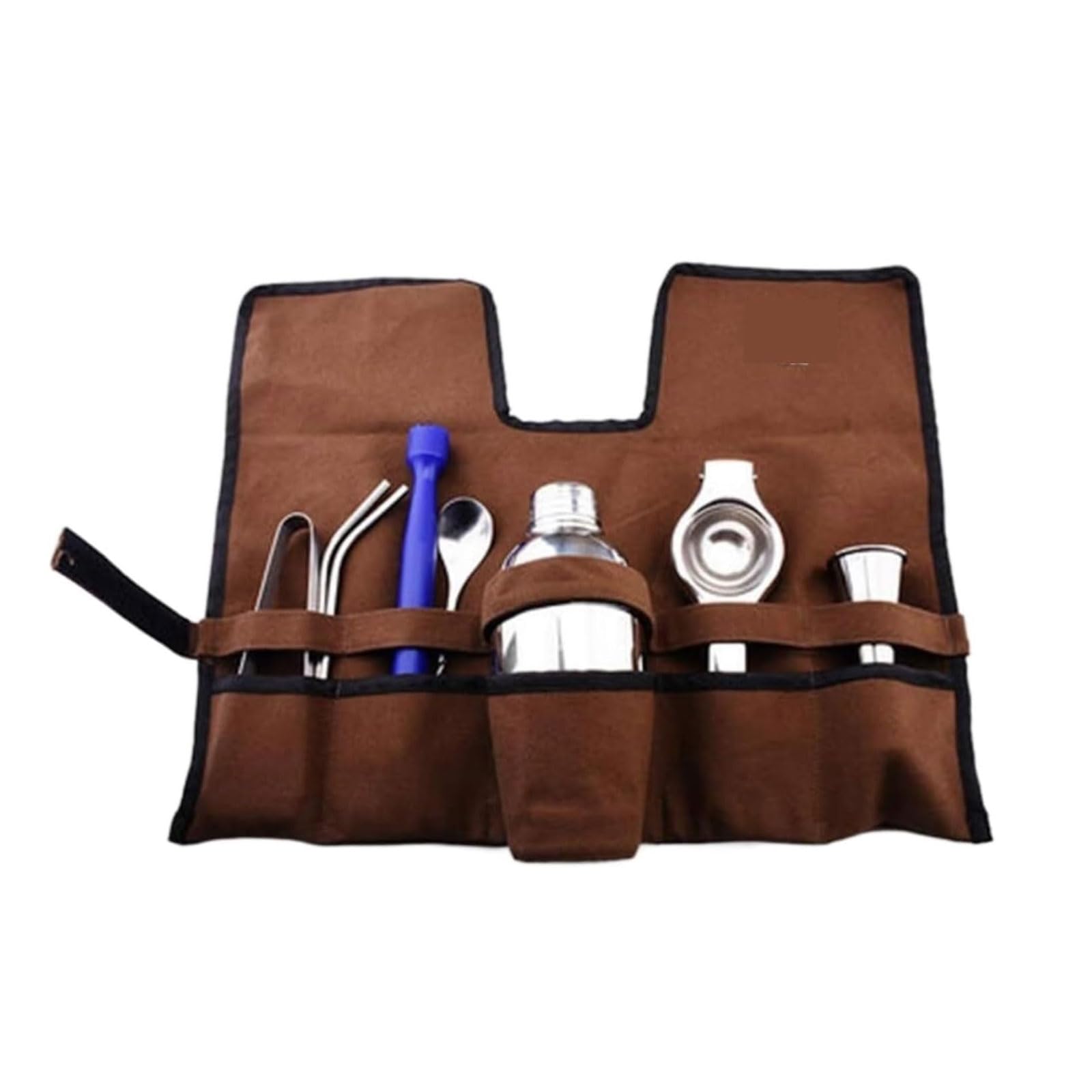 Kit d'outils pour Shaker à Cocktail en Acier Inoxydable, Ensemble de Shaker de Bar avec Sac de Rangement Portable pour mélanger des Boissons, Bar, Maison, Salon et fête