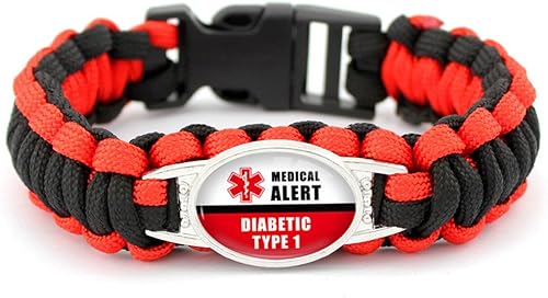 Miniatura 4 de LF - Pulsera de supervivencia para diabéticos de primeros auxilios para hombre y mujer, con alerta médica, monitoreo de salud de emergencia para el