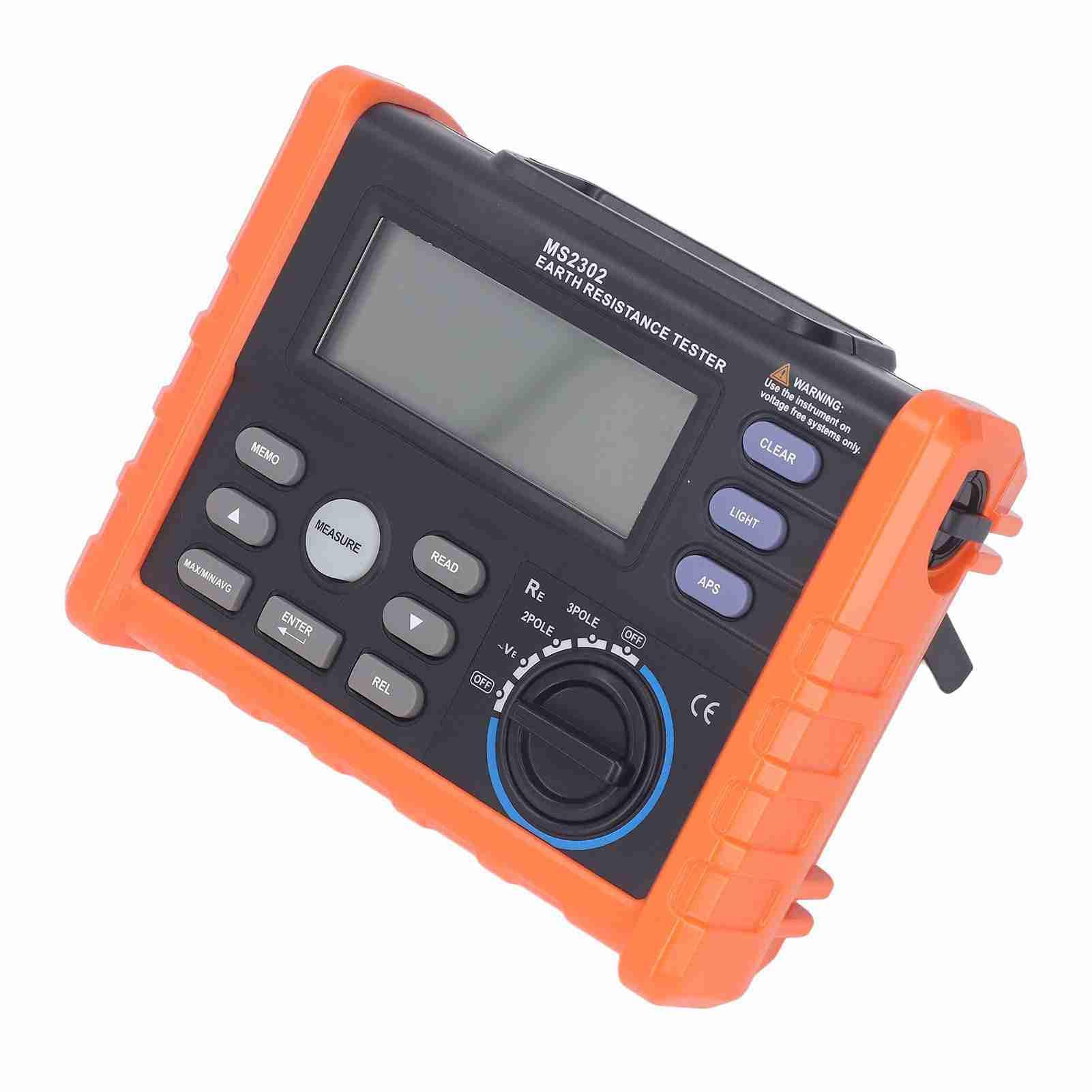 Ground Tester Backlit LCD Display Automatic Shutdown Earth Meter for Iron Tower Building 600V