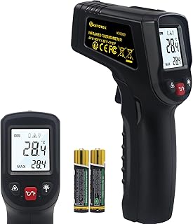 Infrared Thermometer IR Non Contact, Digital Laser Temperature Gun -50℃~600℃ (-58℉~1112℉) Adjustable Emissivity Thermometer Gun for Cooking Pizza Oven BBQ Freezer Fridge