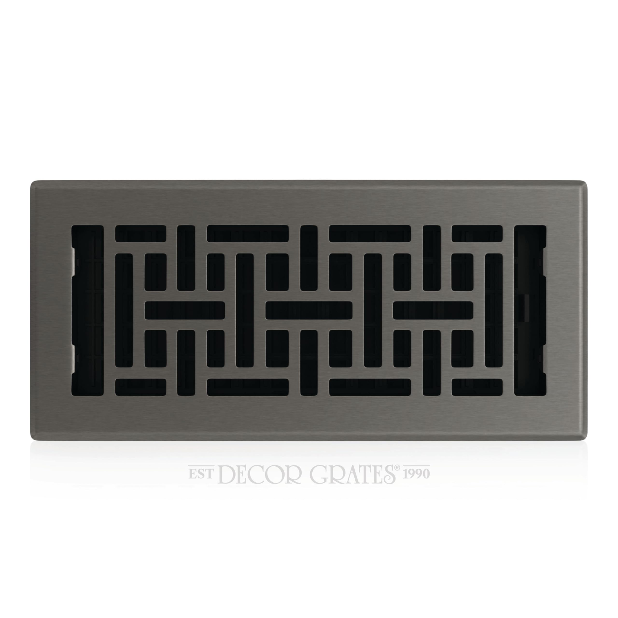 Decor Grates AJH410-GM Oriental Floor Register, 4x10 Inches, Gun Metal