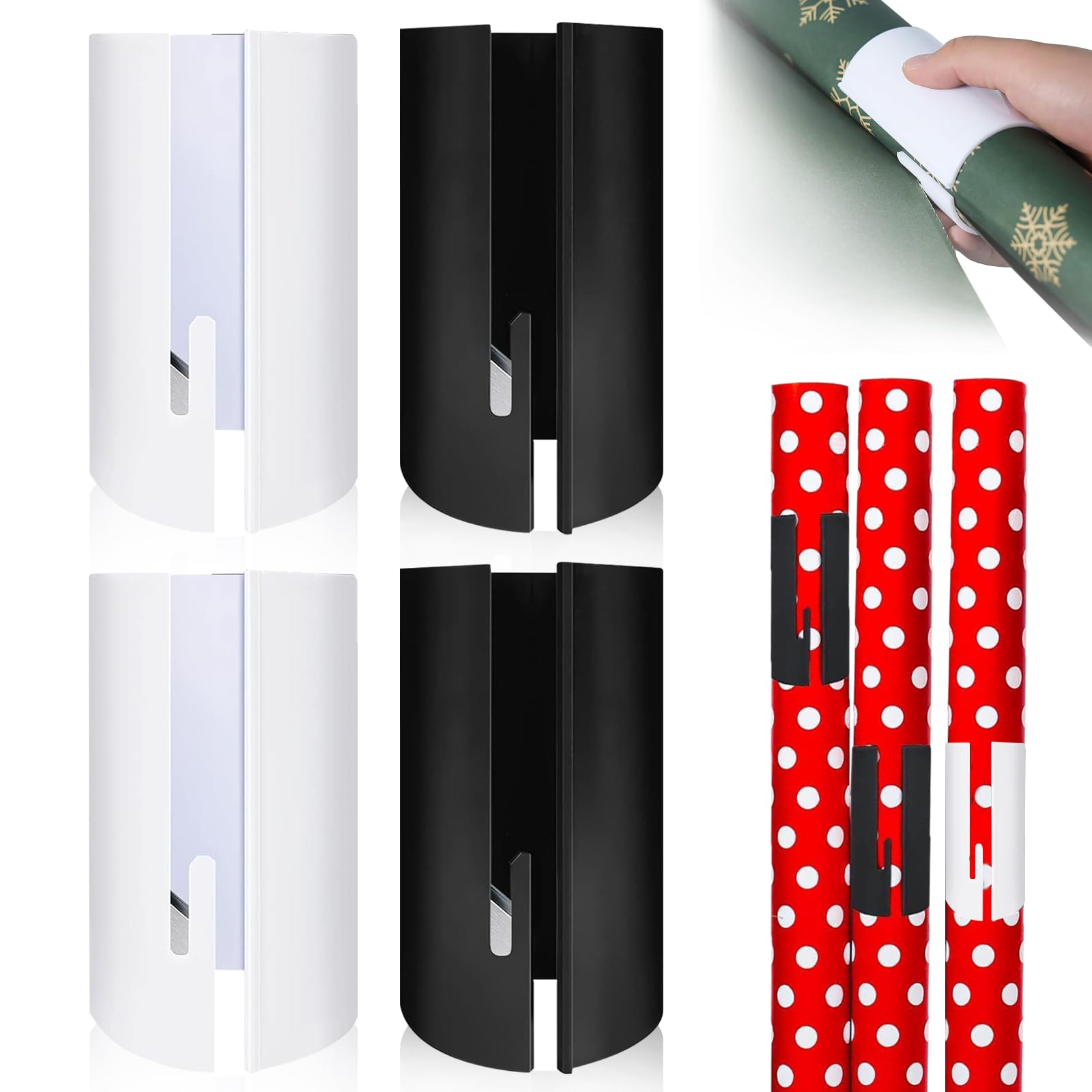 TRILINK Lot De 2 Coupe-papier Cadeau Coulissants Remplaçables [Lot De 2 Avec 4 Lames], Coupe-papier Cadeau, Noël Et Anniversaire, 1 Pièce