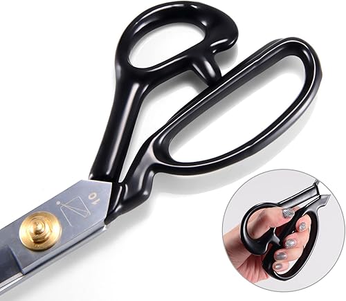 Miniatura 4 de Tijeras de tela de costura para zurdos, tijeras de Taior de 10 pulgadas, acabado galvanizado, tijeras de acero de alto carbono para manualidades,