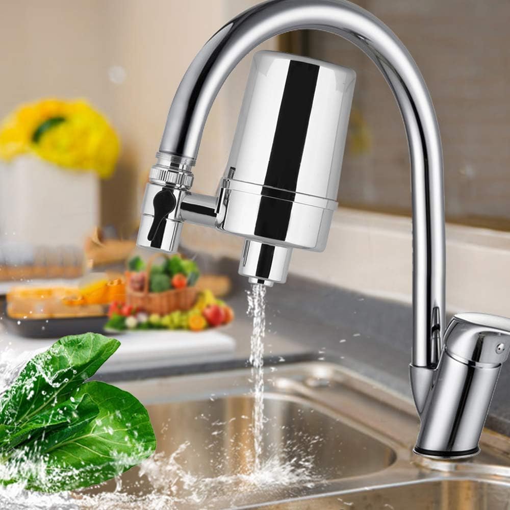 Water Faucet Filtration System, Advanced Water Faucet Mount Filter, Soften Hard Water, Improve Taste, Suitable for Kitchen and Bathroom Water filter