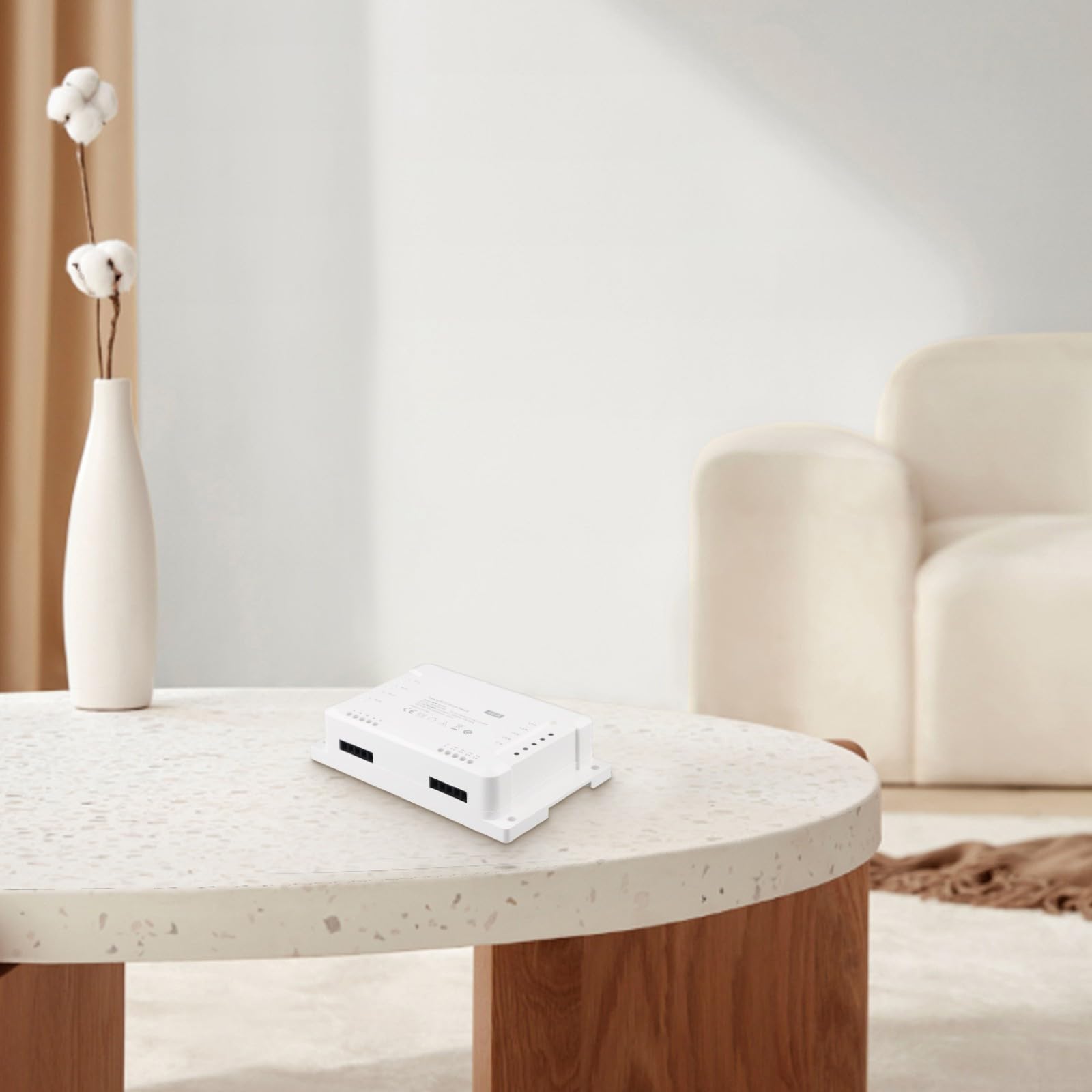 Interruptor de luz inteligente de 4 canales WiFi para control por voz Alexa – RF mando a distancia montaje en carril blanco (4 CH R3)