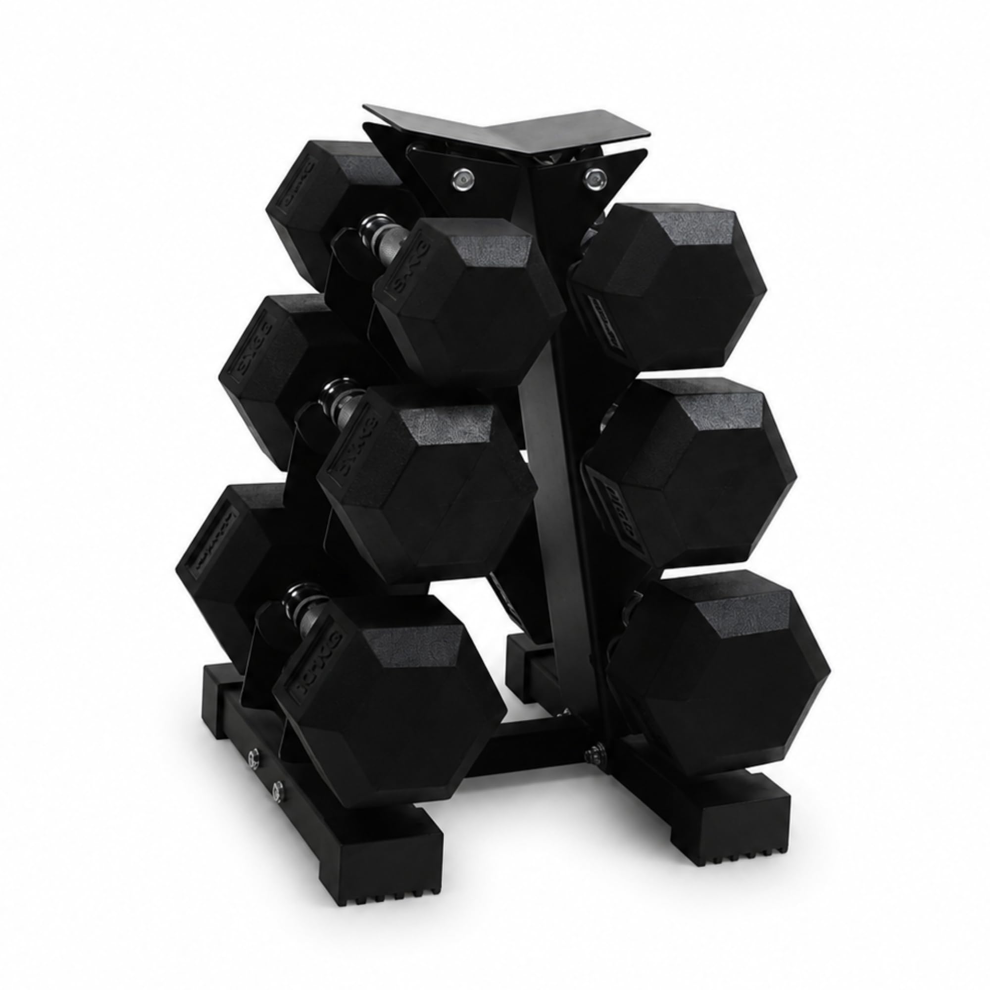NORTHERN Hex Dumbbell Set 5kg, 7.5kg, 10kg with 3-Tier A-Frame Rack
