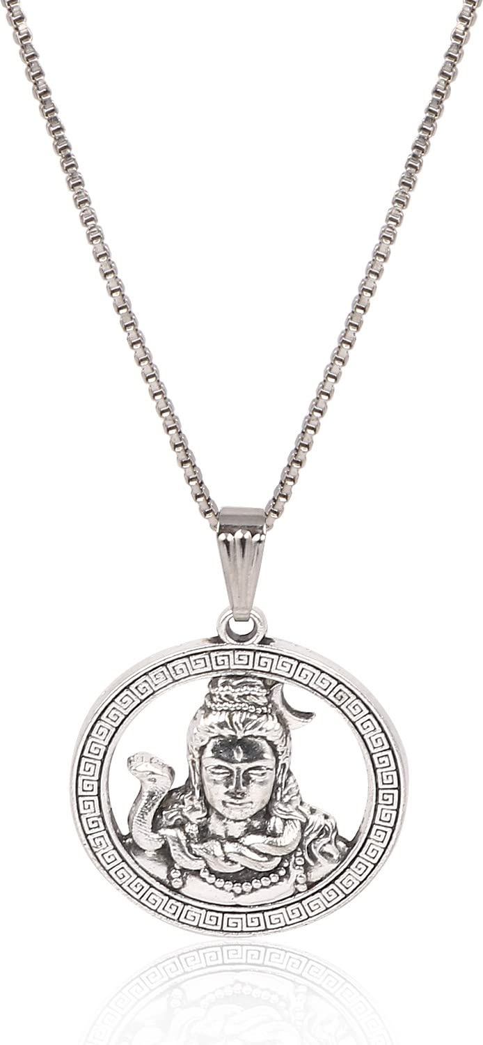 czardonic Shivji Silver Religious Pearl Stainless Steel Pendant Neckpiece | Certified & Authentic Neckpiece | Stylish & Fancy Necklace for All Men & Women-picture-48