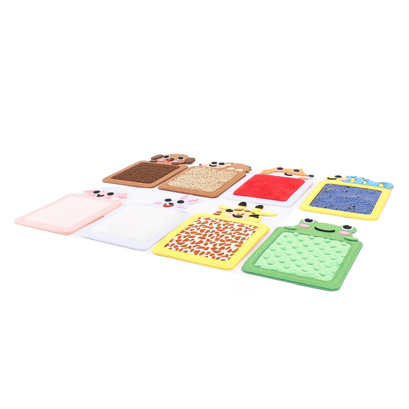 ACOGEDO Sensory Activity Mats Interactive Toy for Children 8pcs Sensory Mats Tactile Wall Panel Assorted Textured Floor Tiles - Image 4