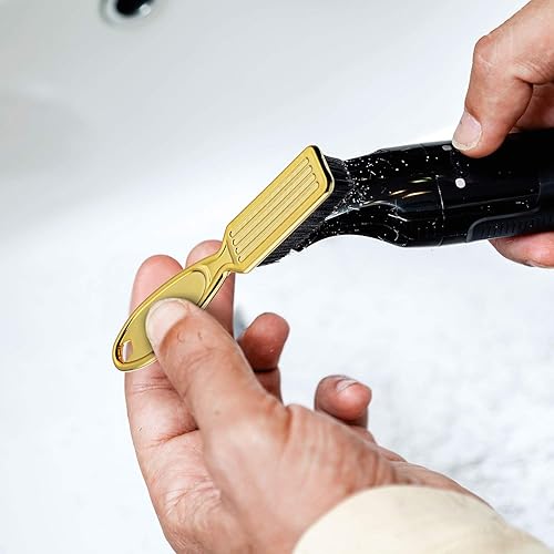 Miniatura 5 de 2 piezas de cepillo de limpieza de cuchillas de peluquero, cepillo de cortaúñas para limpiar cortaúñas (dorado)