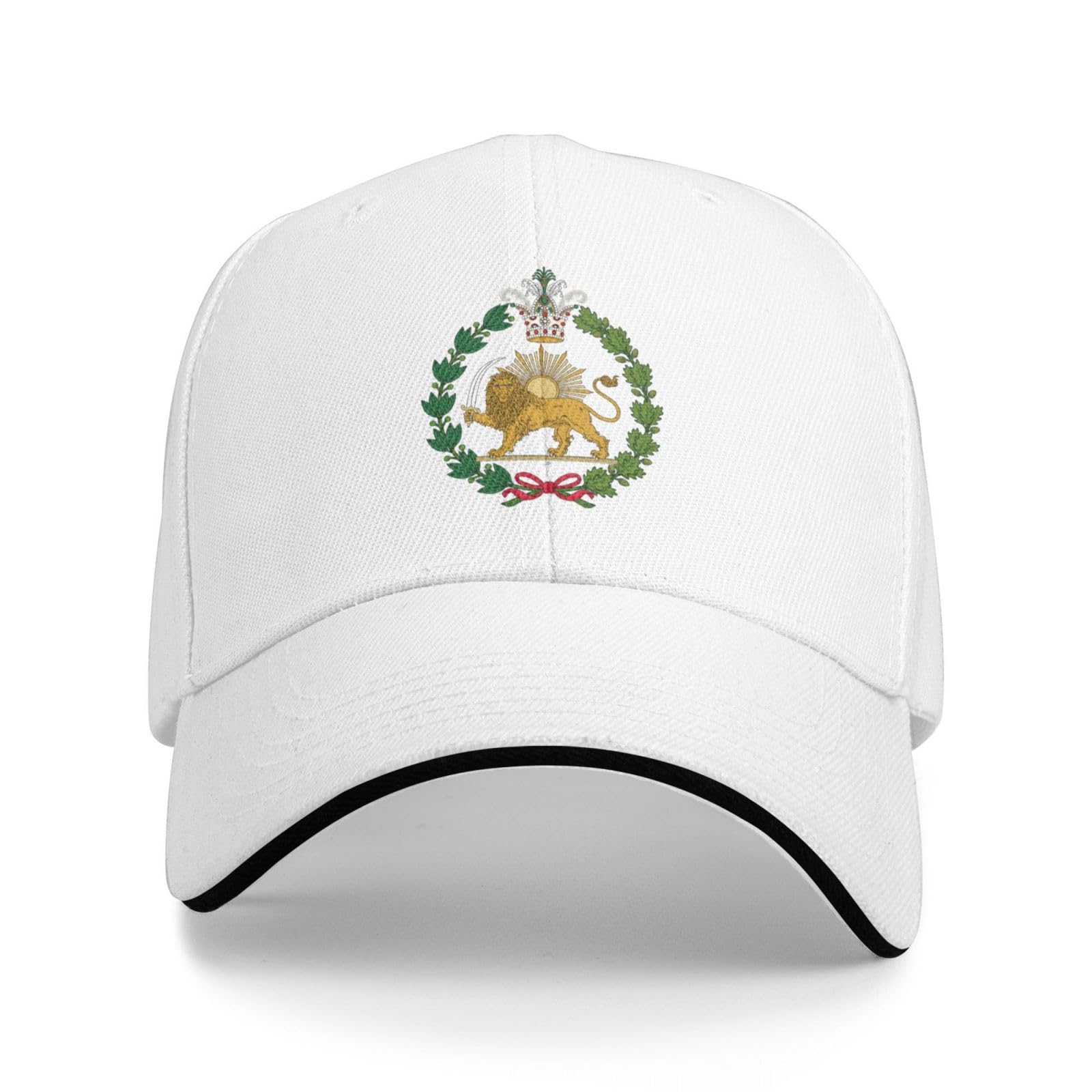 Kwqdozf Unisex White Make Iran Great Again Hat Coat Of Arms Of Persian Flag Lion And Sun Qajar Dynasty Hat Cap For Men Women Black