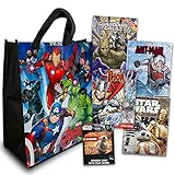 Marvel Travel Activity Set with 3 Travel Activity Books Featuring Ant Man, Star Wars, Guardians of The Galaxy Plus Avengers Tote Bag | Marvel Travel Games for Boys, Kids (Marvel Activity Set)