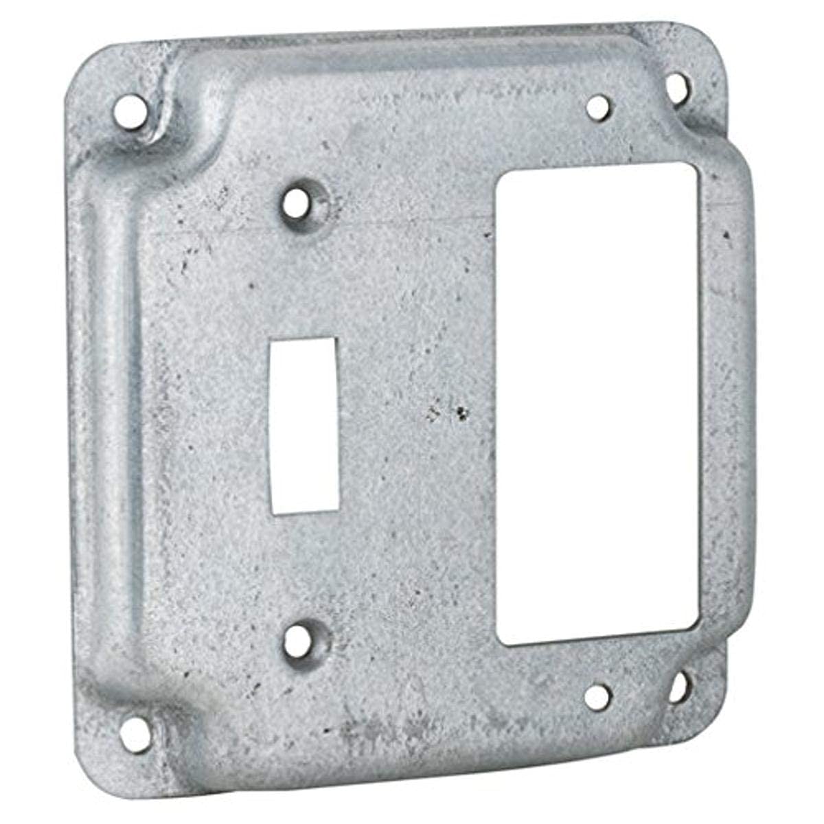 Hubbell-Raco 814C 1 Toggle and 1 GFCI 4-Inch Square Exposed Work Cover, Pack of 3
