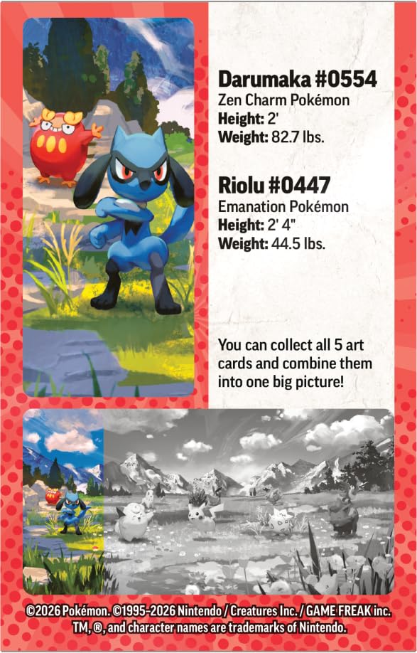 Amazon.com: Pokémon TCG: Mega Evolution—Ascended Heroes Mini Tin: Riolu &  Darumaka (1 Sticker Sheet, a Pokémon Art Card & 2 Booster Packs) : Toys &  Games