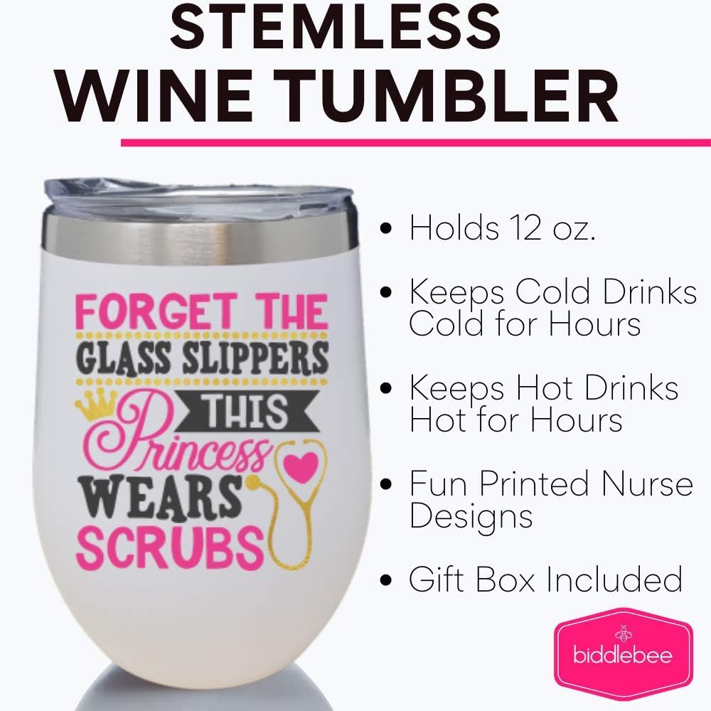 Best Deal 🛒 Nurse Stainless Stemless Wine Tumbler - 12 oz. Double Wall Vacuum Insulated Travel Glass with Lid - Great Christmas or Appreciation Gifts for Nurses, RN - Funny Gift for Birthday (Nurse Princess) Up To 50% OFF Nurse Stainless Stemless Wine Tumbler - 12 oz. Double Wall Vacuum Insulated Travel Glass with Lid - Great Christmas or Appreciation Gifts for Nurses, RN - Funny Gift for Birthday (Nurse Princess)