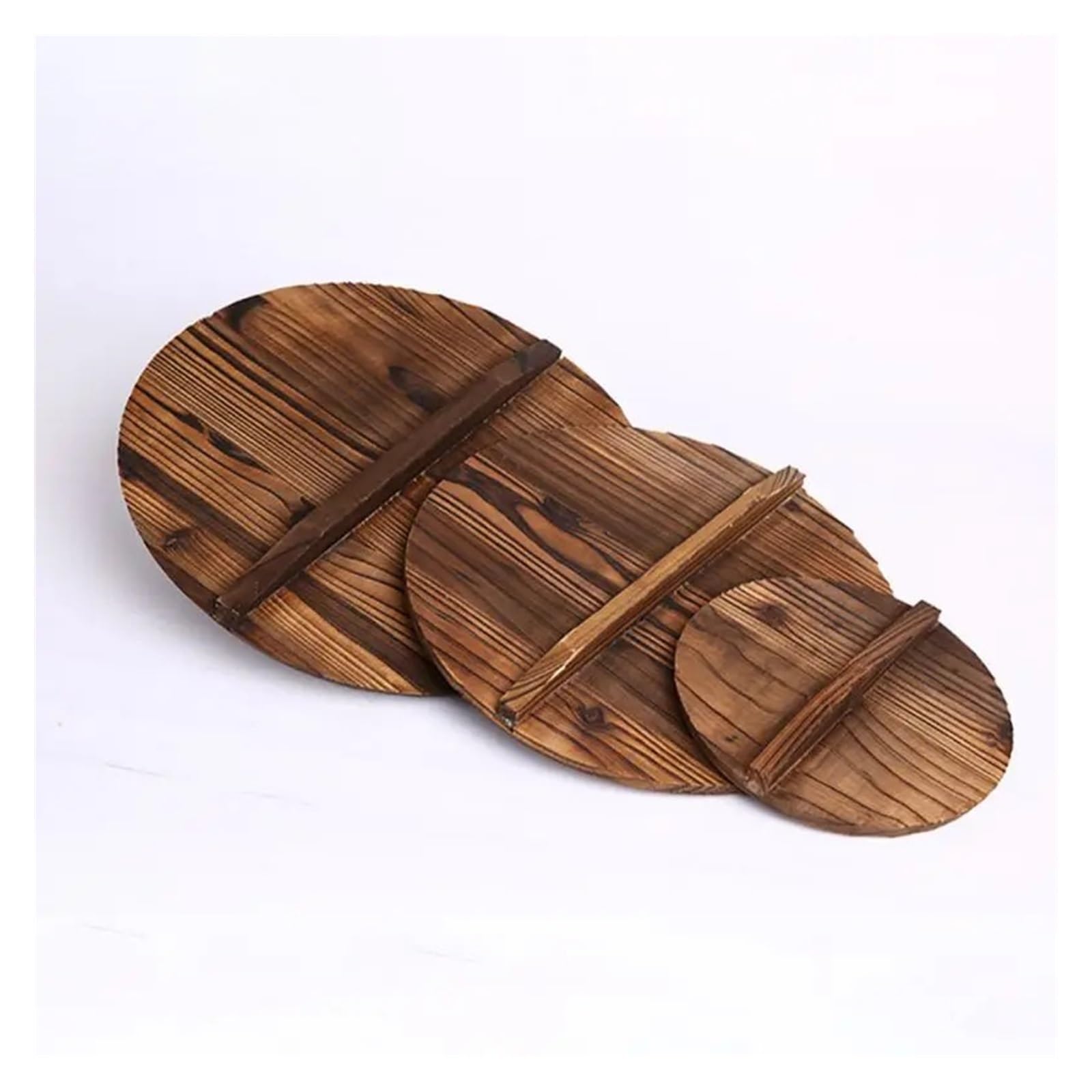 Tapa Sarten Universal Tapa de Wok de Madera Tapa de Wok de Madera Redonda Tapa de Wok de Madera con Mango Tapa de Wok Ligera antiescaldado Accesorio de Cocina de Madera Tapa de Cacerola(30)
