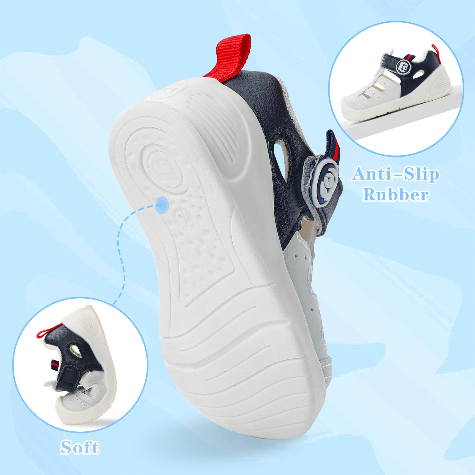 MK MATT KEELY Baby Boys Girls Sandals Toddlers Summer First Walking Shoes Kids Closed Toe Pre Walkers with Anti-Slip Rubber Sole — view 6