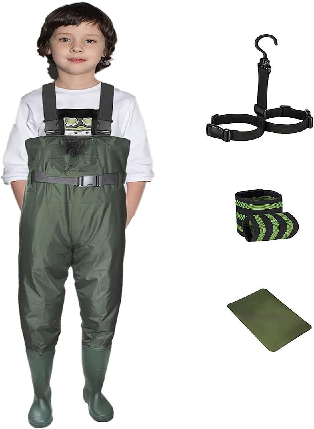 Croch Wathose für Kinder wasserdicht mit Gummi Stiefel ideale Angelhose und Watthose Kinderwathose