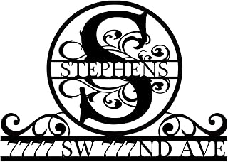 Custom Metal Address Sign - Metal Wall Art Decor - Outdoor Wall Decor -Personalized Metal Address Plaque - Personalized Signs for Outdoors - Signs for Home Decor Wall - Custom House Number Metal Sign