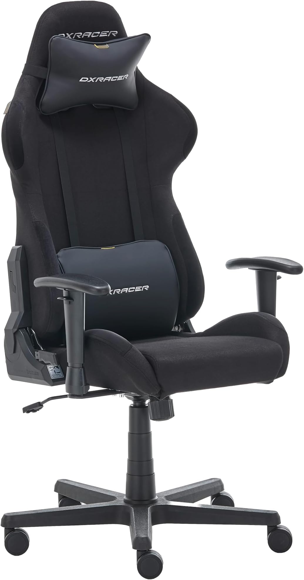 Robas LundDXRacer OH/FD01-UK/N gaming/office/desk chair, with tilting function Gaming chair Height-adjustable swivel chair PC chair Ergonomic executive chair, Fire resistant fabric black