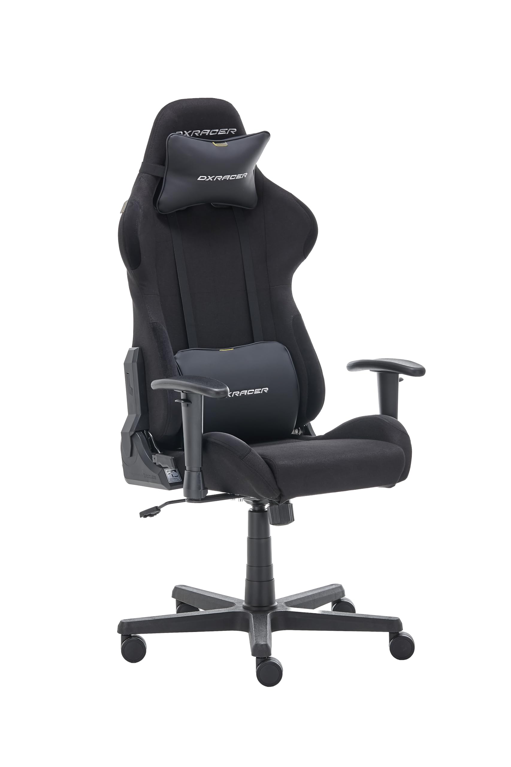 Robas LundDXRacer OH/FD01-UK/N gaming/office/desk chair, with tilting function Gaming chair Height-adjustable swivel chair PC chair Ergonomic executive chair, Fire resistant fabric black