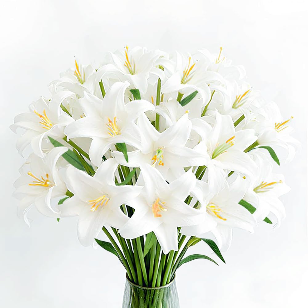 Amazon.com: Tinsow 20Pcs Artificial Lily Real Touch Flowers Fake