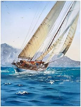 壁掛け ペア セイルボート ヨット ウォールデコ 60年代 ミッド