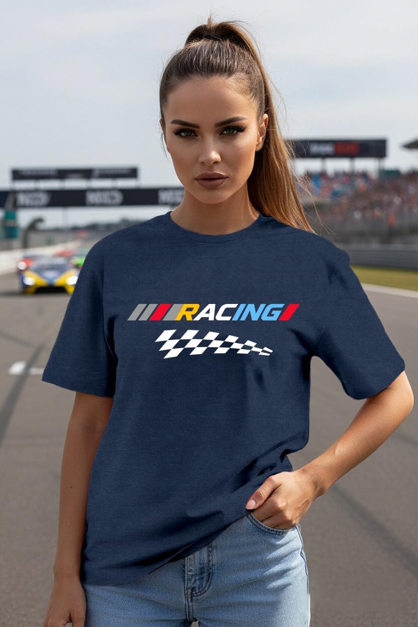 Racing Shirts for Women Race Day T Shirt Racing Plaid Tee Tops - Image 5