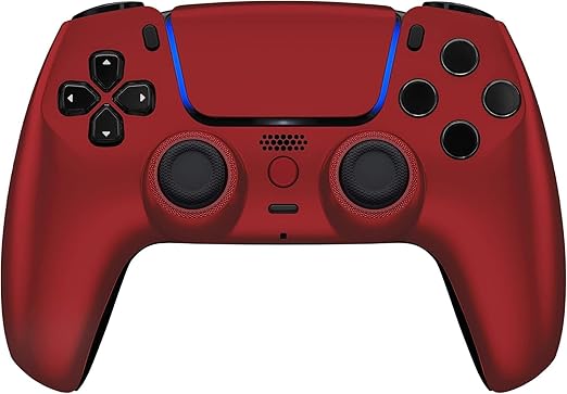 Custom Controllerzz Wireless Controller Compatible with PS5 - Multiple Designs Available (Red)