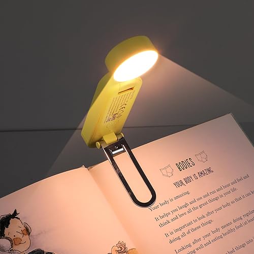 Miniatura 10 de VAVOFO Luz de libro recargable por USB, bloqueo de luz azul, luz ámbar con clip en forma de marcapáginas, luz de lectura en forma de marcapáginas, 6