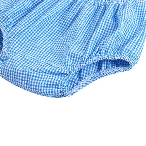 IWEMEK Toddler Baby Girls Boy 1st 2nd Birthday Cake Smash Outfits Cotton Basic Diaper Cover Nappy Bloomers Under Shorts Briefs Panty PP Underwear Swim Dance Panties for Photo Shoot Blue Plaid
