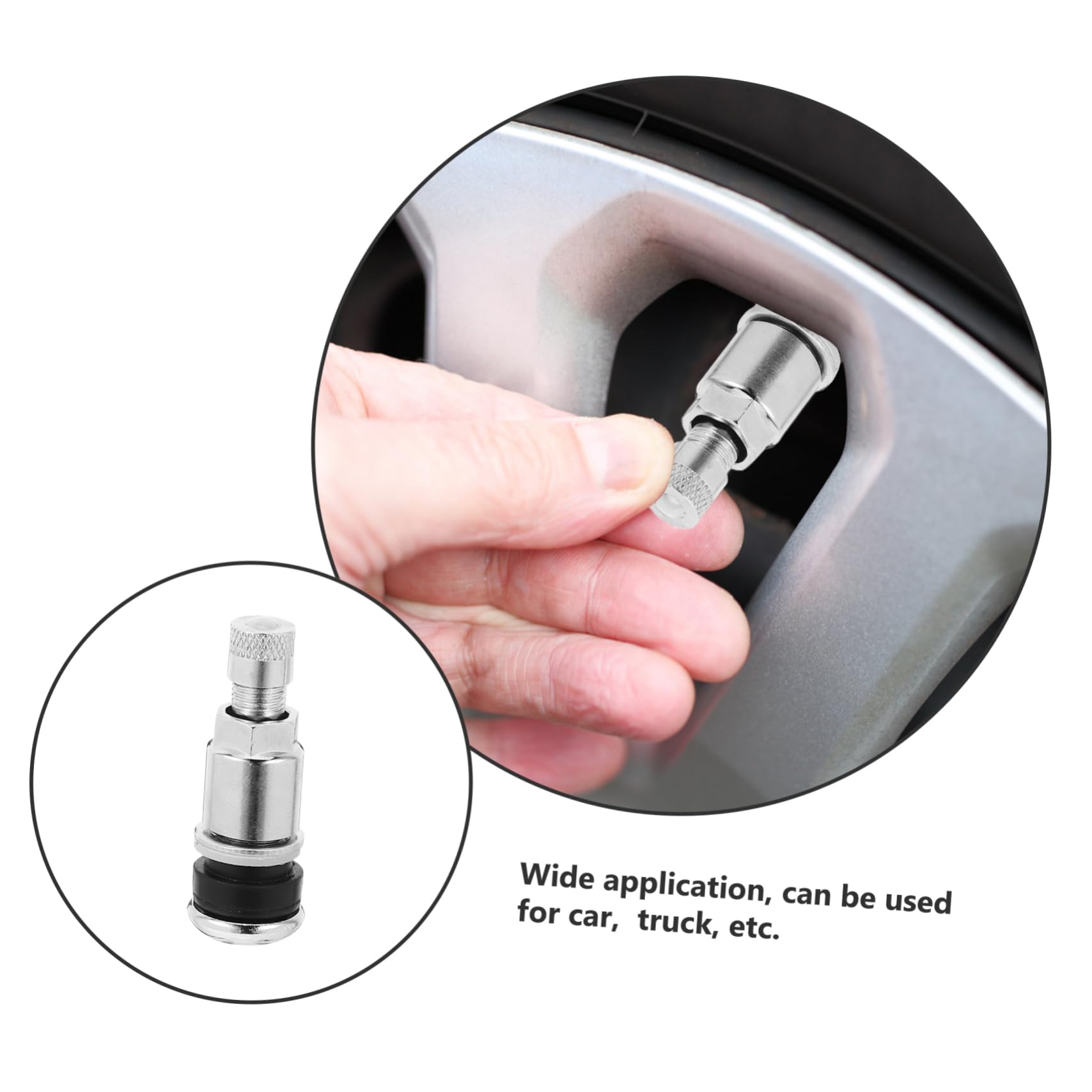 TOPBATHY Tiges de Valve de Pneu pour Voiture en Acier 45 Facile à Installer et Efficaces Bouchons Rayés Argentés Pack de 10 Pièces