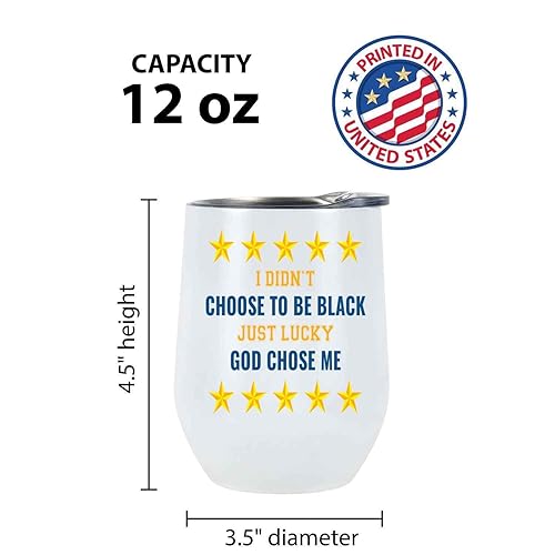 Miniatura 4 de African Gift, for Father's Birthday - I Didn't Choose To Be, Message Of Acceptance on 12 Oz White Stainless Steel Wine Tumbler