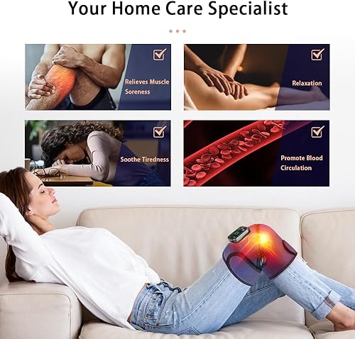 Miniatura 4 de Almohadilla térmica de rodilla  Masajeador inalámbrico de rodilla, codo de rodilla portátil 3 en 1 masajeador de vibración de calefacción, alivia el
