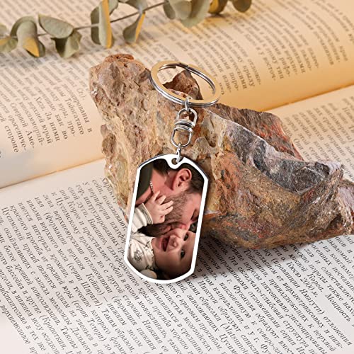 Custom Dad Keychain For Fathers Day Dad Gifts From Daughter Son Personalized Name/Photo Keychains For Daddy Husband #TOP3