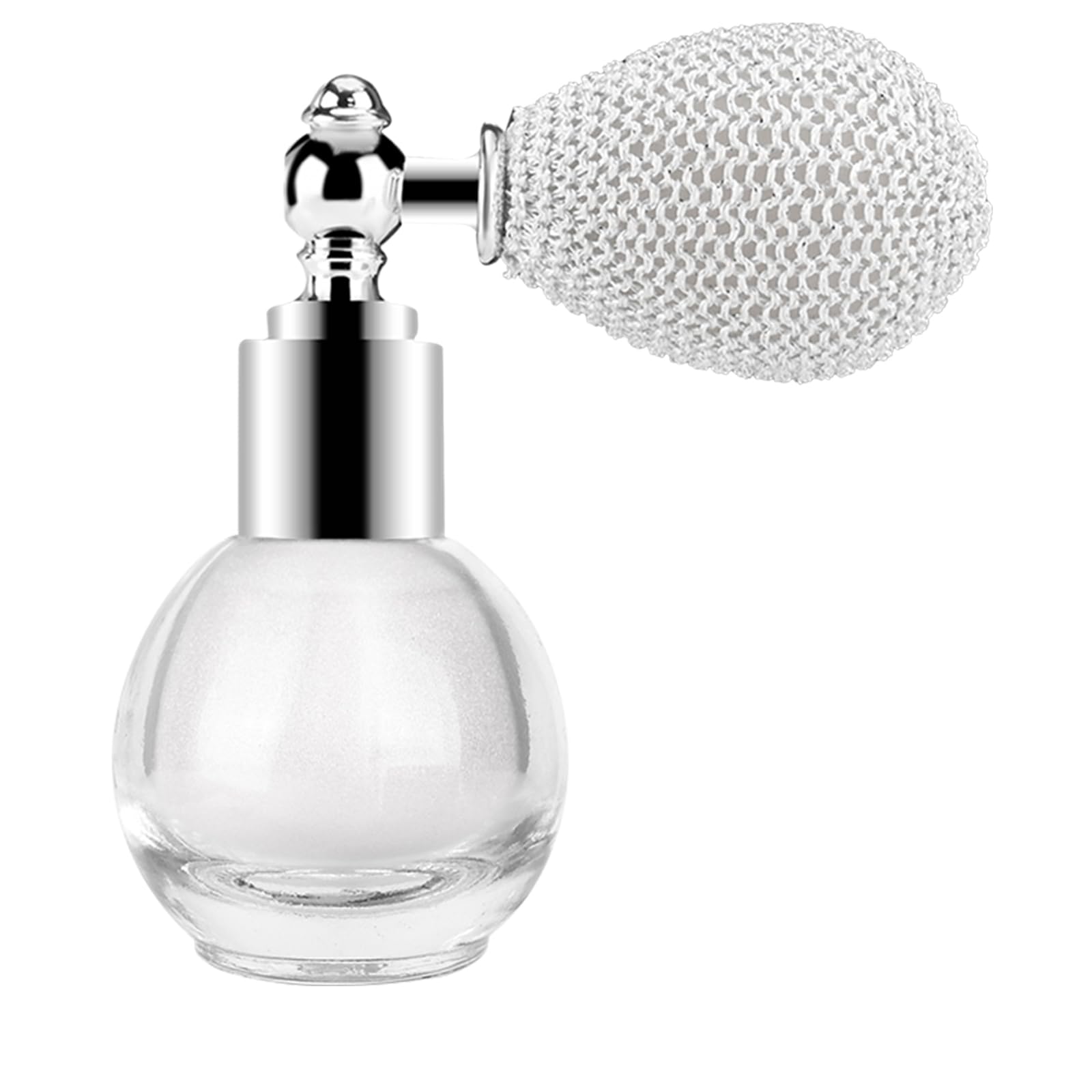 Polvo iluminador en aerosol, aerosol de brillo intenso con brillantina, aerosol de maquillaje en polvo con brillo, polvo de maquillaje en aerosol con brillo para maquillaje facial y corporal, blanco perlado