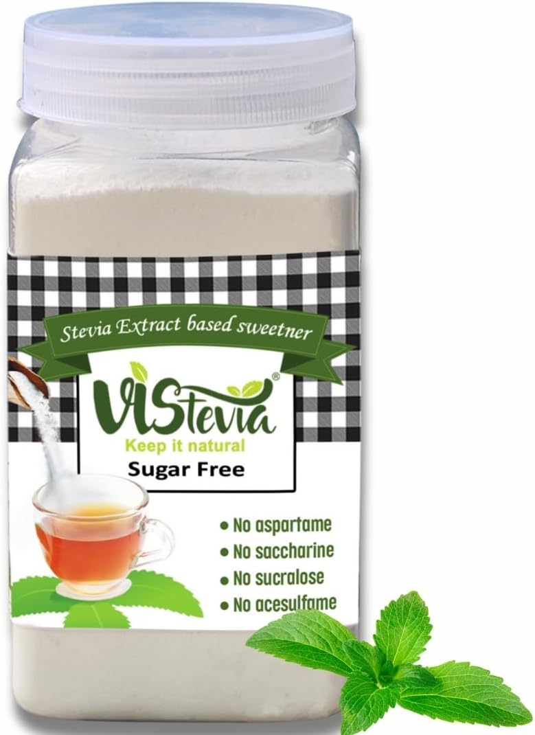 100% Natural Sugar Free Stevia Sweetener Powder - Diabetic and Keto Friendly, Sugar Substitute, Zero Calories - Pack Of One (200G)